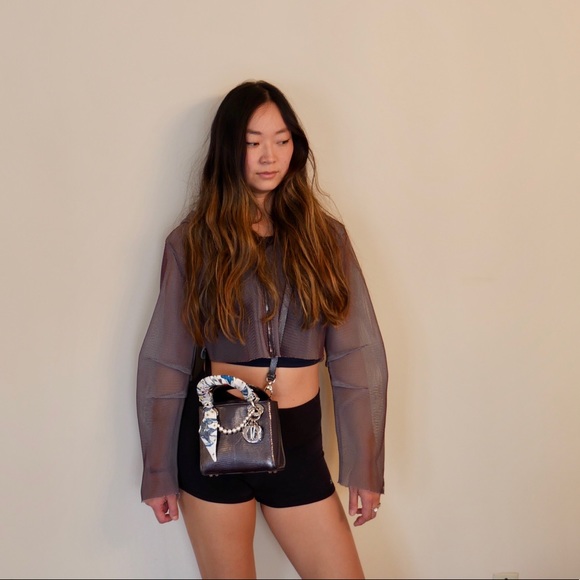 Christian Dior Lady Mini Metalli Black Lizard Skin - Picture 2 of 12